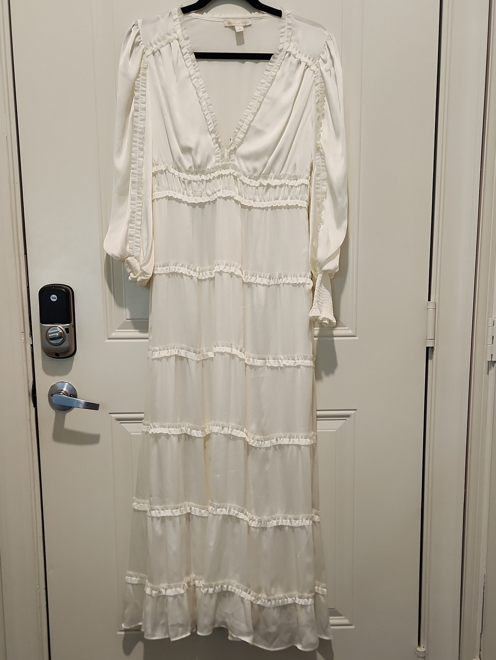Chelsea & Violet Ivory Ruffle Tiered Maxi Dress - Small